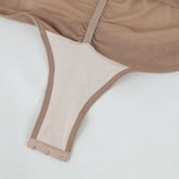 Women Tummy Control Body Shaper Mesh Slimming Waist Briefs Bodysuit V Neck Body Shaper Butt Lifter Smooth Body with Built in Bra - Lena & Miles Exquisite Boutique LLC.