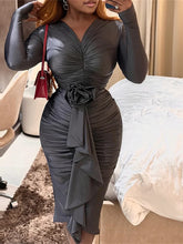 Weird Puss Floral Tassel Women Dress Ruched - Lena & Miles Exquisite Boutique LLC.