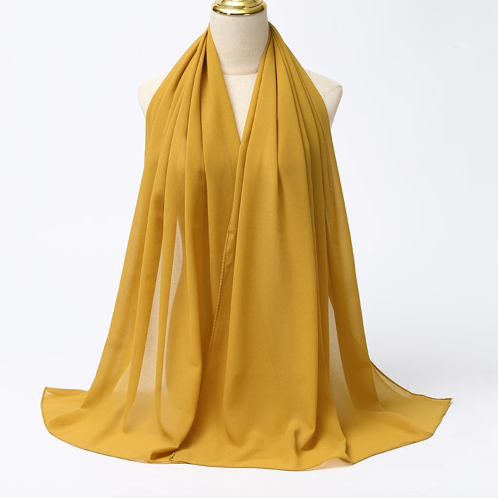 Muslim Chiffon Hijab Scarf Women Long Solid - Lena & Miles Exquisite Boutique LLC.