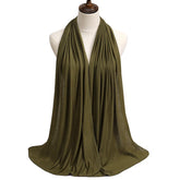 2023 New Modal Cotton Jersey Hijab Scarf Long Muslim Shawl Plain Soft Turban Tie Head Wraps For Women Africa Headband 170x60cm - Lena & Miles Exquisite Boutique LLC.