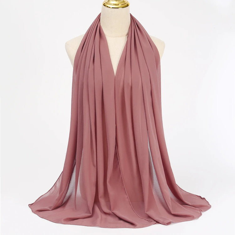 Muslim Chiffon Hijab Scarf Women Long Solid - Lena & Miles Exquisite Boutique LLC.