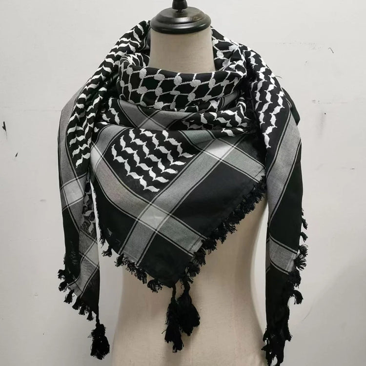 Fringed Arab Scarf Shemagh Head Wrap Arabian - Lena & Miles Exquisite Boutique LLC.