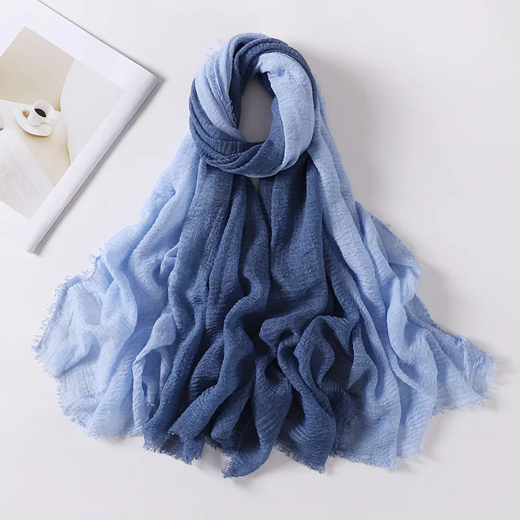 Two Color Crinkle Gradient Color Hijab Tie - Lena & Miles Exquisite Boutique LLC.