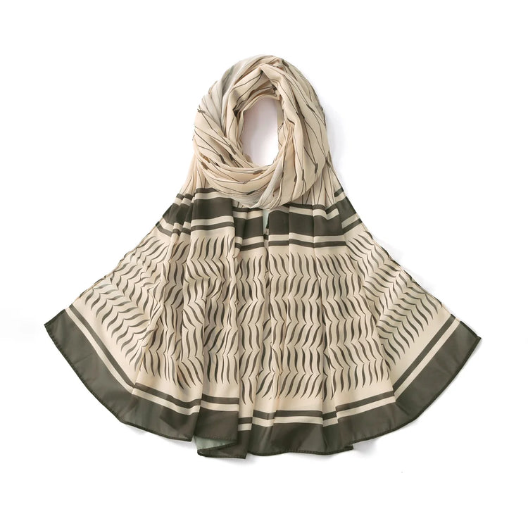 Hot Arab Chiffon Scarf Women Muslim Hijab Islamic Scarves Shawl Printed Arab Long Prayer Scarf Breathable Uae Plaid Long Scarf - Lena & Miles Exquisite Boutique LLC.