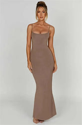 Mozision Spaghetti Strap Backless Bodycon - Lena & Miles Exquisite Boutique LLC.