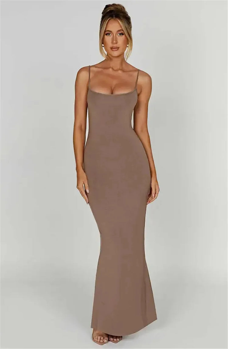 Mozision Spaghetti Strap Backless Bodycon - Lena & Miles Exquisite Boutique LLC.