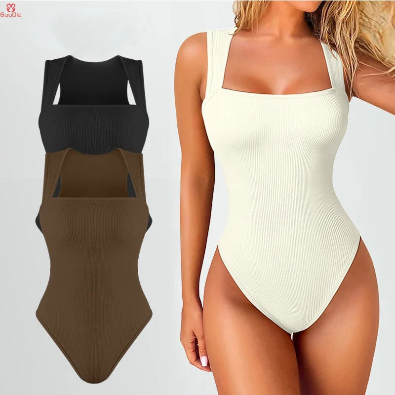 GUUDIA Sexy Summer High Waist for Women Cupless Comfortable Square Collar  Shapewear Ultra Elastic Slim Thong Shapewear Jumpsuit - Lena & Miles Exquisite Boutique LLC.