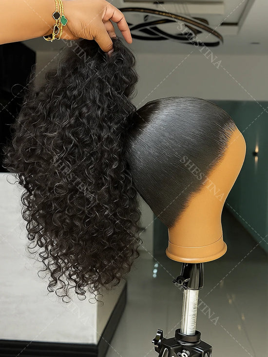 360 HD Full Lace Frontal Wig Human Hair Pre Plucked Deep Wave 13x4 Lace Front Wig Water Curly Glueless Human Hair 30In For Women