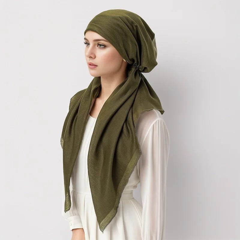 Wholesale Cotton Instant Muslim Hijab Inner Wrap Undercap Triangle Scarf Hijab Plain Islamic Turban Bonnet Soft Headband Hat - Lena & Miles Exquisite Boutique LLC.