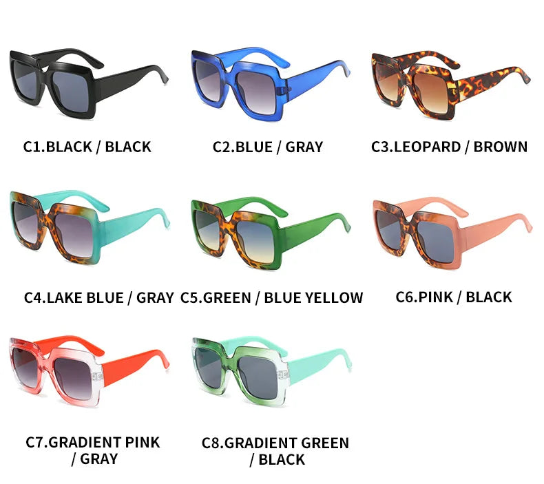 JNPCXI Oversized Square Sunglasses Women Fashion Shades UV400 Men Luxury Brand Designer Male Female Sun Glasses - Lena & Miles Exquisite Boutique LLC.