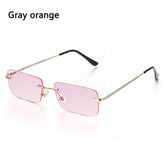 Trendy Punk Sunglasses Rimless Rectangle Sun - Lena & Miles Exquisite Boutique LLC.