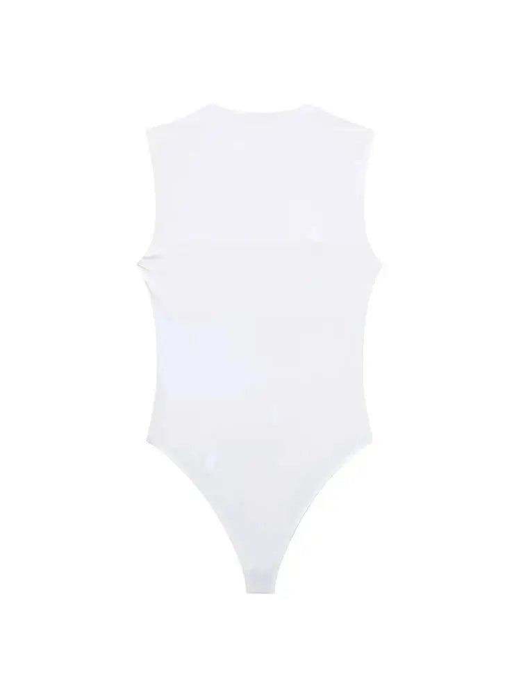 TRZA-Skinny Bodysuits for Women, Sexy Fashion, Square Neck, Sleeveless, Snap-Button, Female Playsuits, Mujer - Lena & Miles Exquisite Boutique LLC.