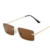 Rimless Rectangle Sunglasses Women UV400 Driving Sun Glasses Men Clear Color Summer Accessories Square Small Size - Lena & Miles Exquisite Boutique LLC.