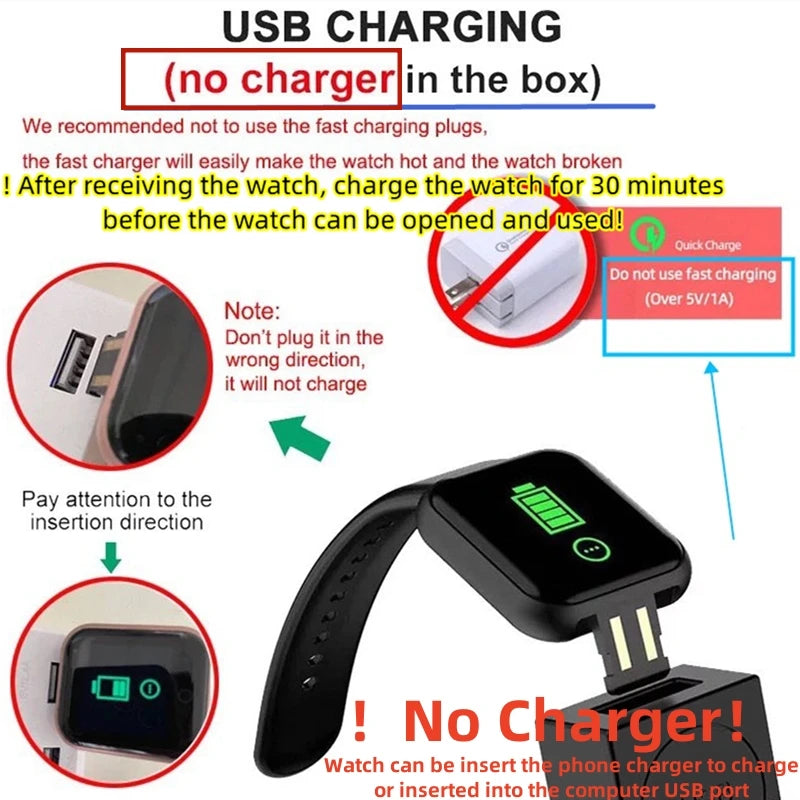 Smart Watch For Women Men Wristwatch Bluet - Lena & Miles Exquisite Boutique LLC.