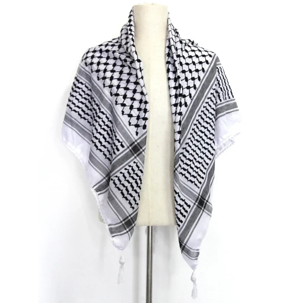 Traditional Woven Keffiyeh,Cotton Hijab Shawl Stylish Unisex Shemagh Scarf Versatileand Fashionable Arab Headscarf - Lena & Miles Exquisite Boutique LLC.
