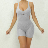 V Back One-Piece Suit Scrunch Sports Jumpsuit Women Gym Rompers Female Quick-Drying Yoga Clothing Fitness Sexy Bodysuits Women - Lena & Miles Exquisite Boutique LLC.