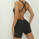 V Back One-Piece Suit Scrunch Sports Jumpsuit Women Gym Rompers Female Quick-Drying Yoga Clothing Fitness Sexy Bodysuits Women - Lena & Miles Exquisite Boutique LLC.