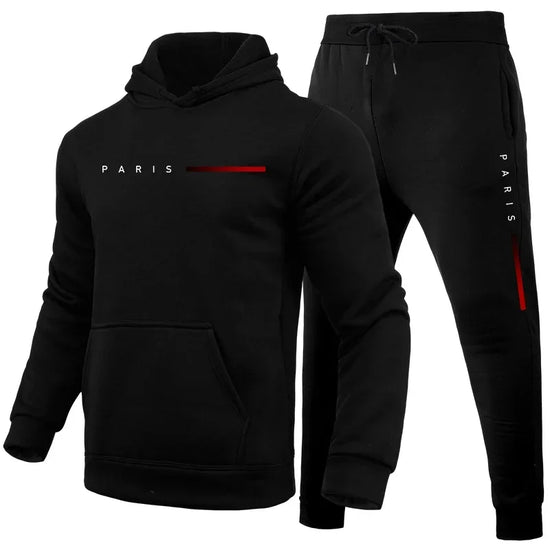 Male Casual Tracksuit 2pcs Set Urban Fashion Hoodies and Sweatpants High Quality Men&