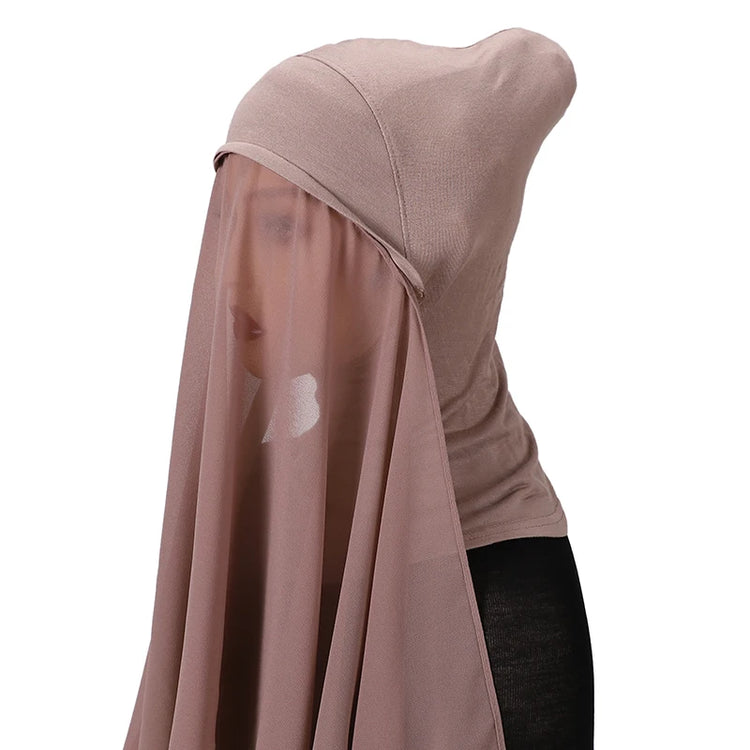 Full Cover Inner Muslim Chiffon Hijab Instant Scarf Islamic Cap Head Wear Caps Underscarf Bone Bonnet Headcover - Lena & Miles Exquisite Boutique LLC.