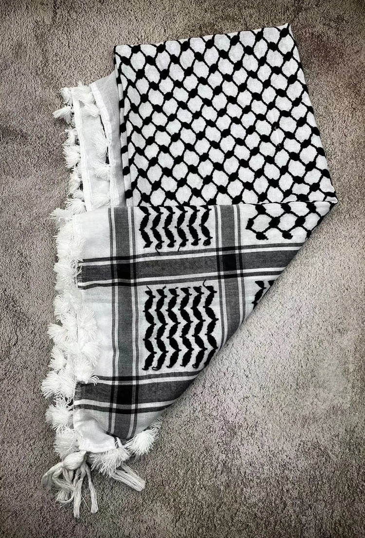 Hunting Arab Keffiyeh Shemagh Scarf Cotton Winter Shawl Neck Warmer Cover Head Wrap Windproof Outdoor Camping Scarf Men Women - Lena & Miles Exquisite Boutique LLC.