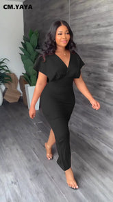 CM.YAYA Vintage Women Batwing Short Sleeve - Lena & Miles Exquisite Boutique LLC.