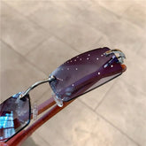 Trendy Punk Sunglasses Rimless Rectangle Sun - Lena & Miles Exquisite Boutique LLC.