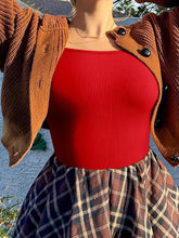 Summer New Fashion Square Collar Solid Color Sleeveless Bodysuit High Waist Sexy Tight Women&