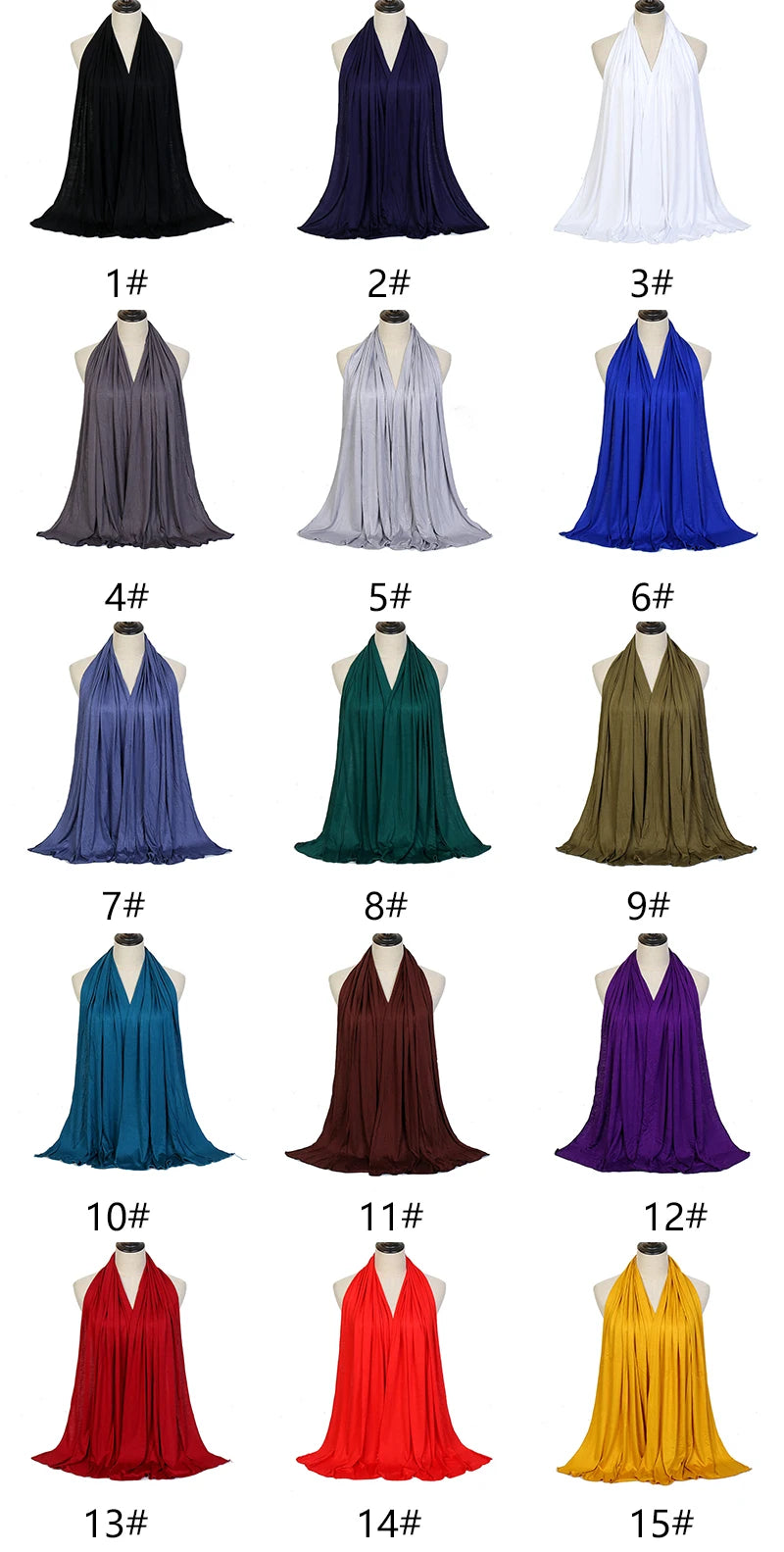Premium Modal Cotton Jersey Hijab Scarf Long - Lena & Miles Exquisite Boutique LLC.