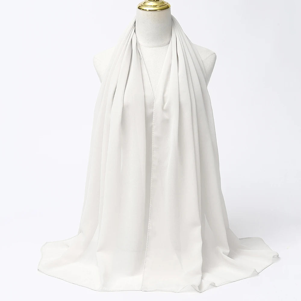 Muslim Chiffon Hijab Scarf Women Long Solid - Lena & Miles Exquisite Boutique LLC.