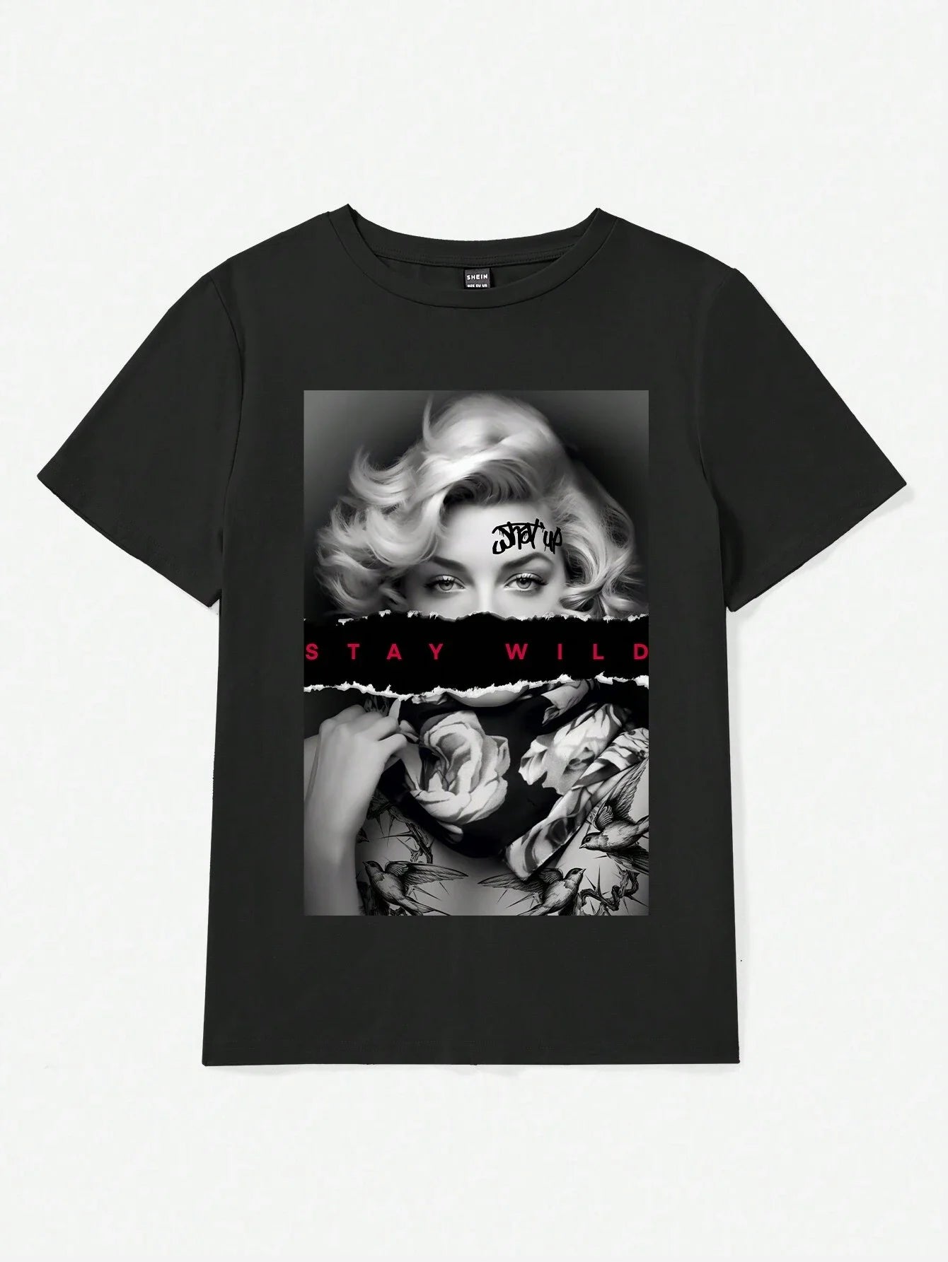 European Style Fashion Portrait Printed Women T-ummer Casual Cotton Tops Street O-Neck Tees Breathable Loose Clothes - Lena & Miles Exquisite Boutique LLC.