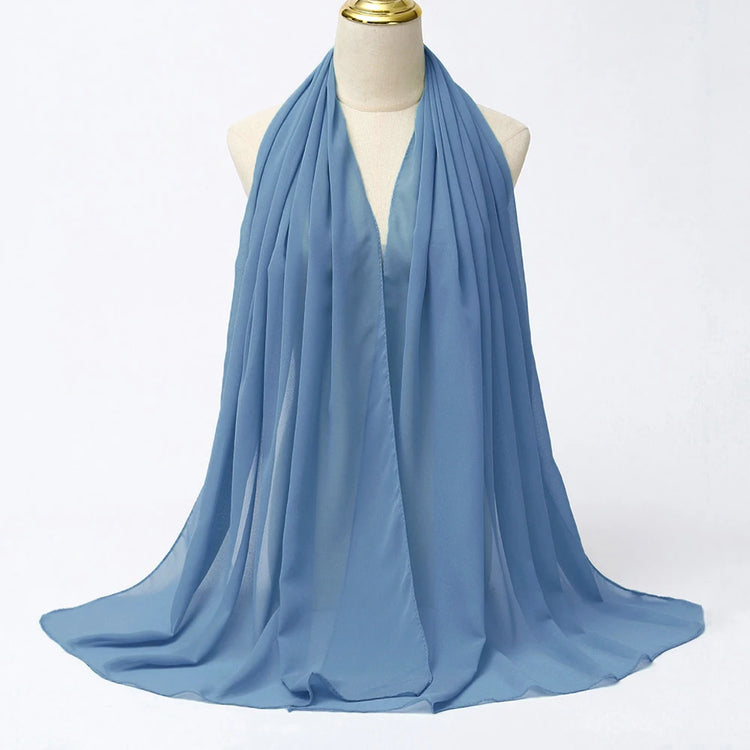 Muslim Chiffon Hijab Scarf Women Long Solid - Lena & Miles Exquisite Boutique LLC.