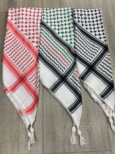 New 125x125cm Tassel Arabic Turban Square Scarf ArafatPalestinian Three-color Patchwork Knit Embroidered 49inch Square Scarf - Lena & Miles Exquisite Boutique LLC.