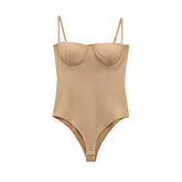 Zevity 2025 Women Sexy Spaghetti Strap Inner Style Beach Wear Bodysuits Ladies Soft Slim Swimsuit Playsuits Mujer Rompers LS9043 - Lena & Miles Exquisite Boutique LLC.