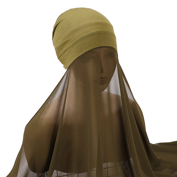 Muslim Women Bonnet + Chiffon Shawl Instant - Lena & Miles Exquisite Boutique LLC.