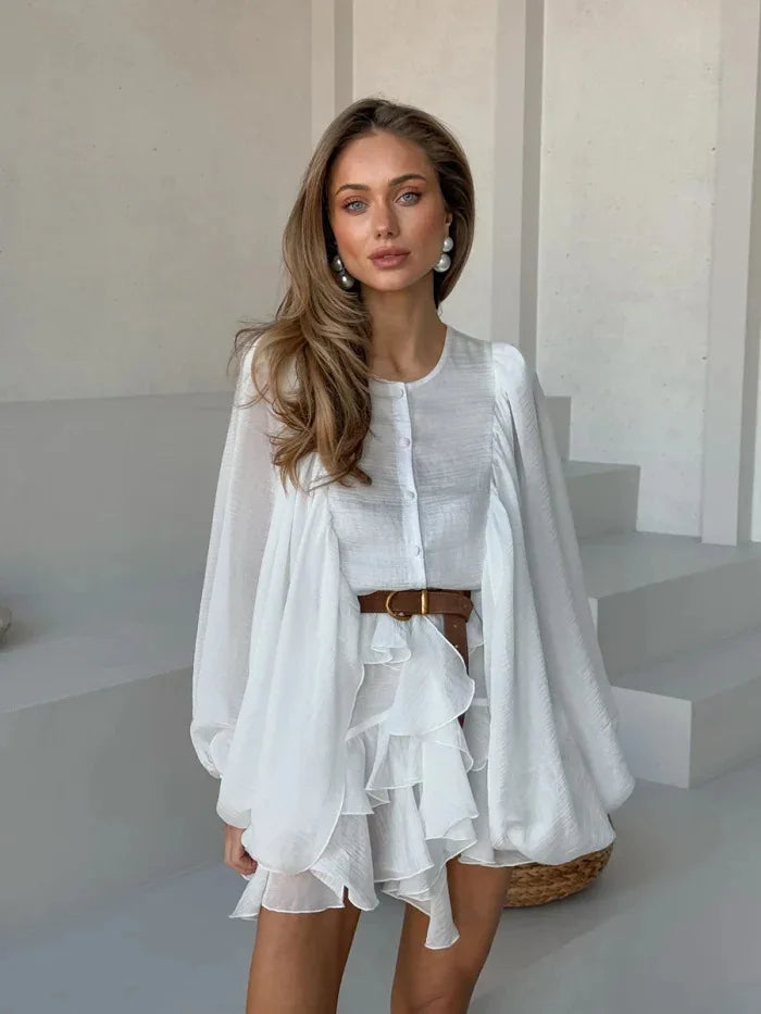 Tornova Fashion Ruffled Mini Dress - Lena & Miles Exquisite Boutique LLC.