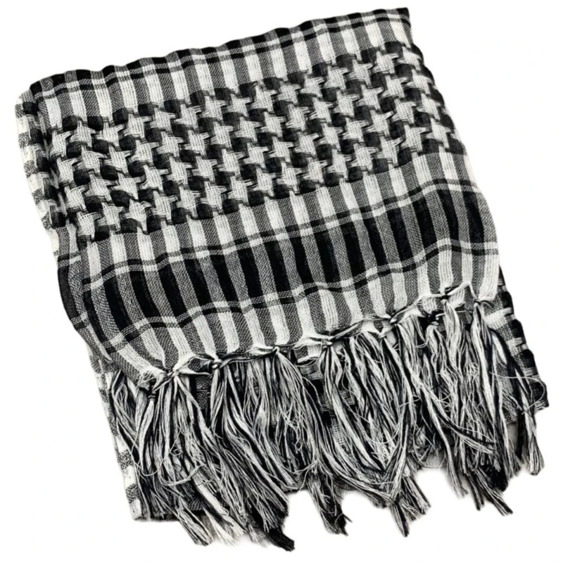 Classical Headwrap Shemagh Scarf for Sun Protections Arab Keffiyeh Headscarf Arabian Dubai Headcover Ethnic Hijab Shawl - Lena & Miles Exquisite Boutique LLC.