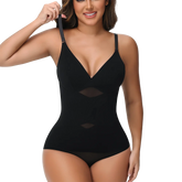 Women Tummy Control Body Shaper Mesh Slimming Waist Briefs Bodysuit V Neck Body Shaper Butt Lifter Smooth Body with Built in Bra - Lena & Miles Exquisite Boutique LLC.