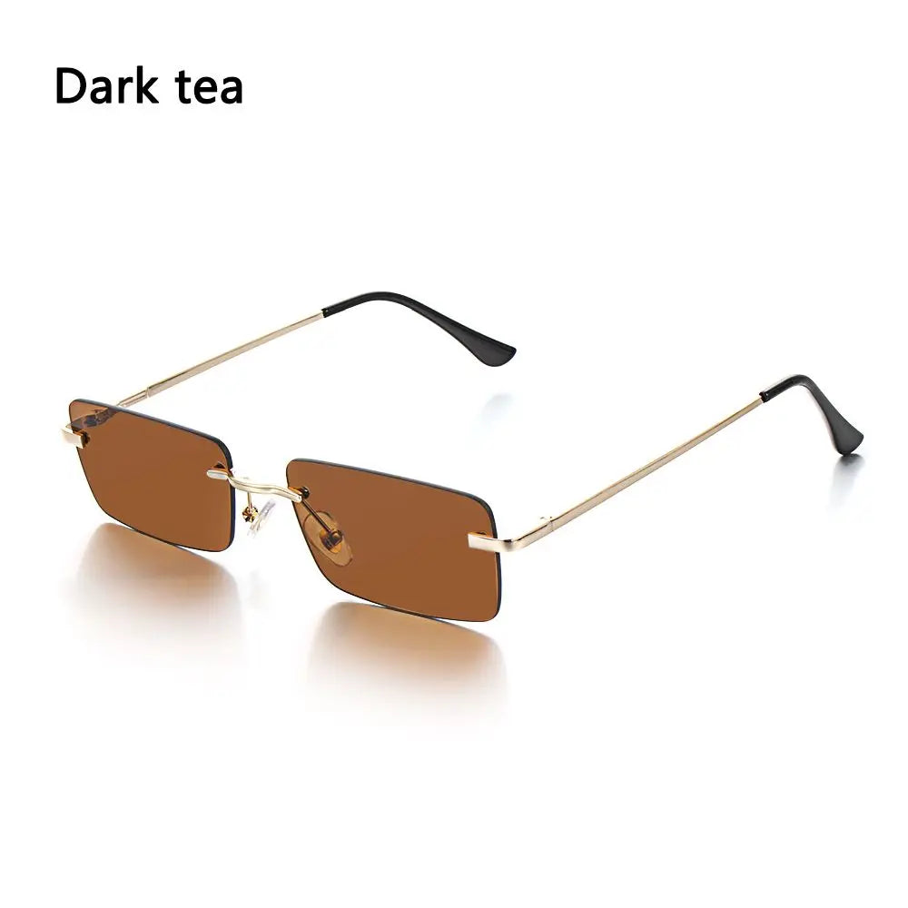 Trendy Punk Sunglasses Rimless Rectangle Sun - Lena & Miles Exquisite Boutique LLC.