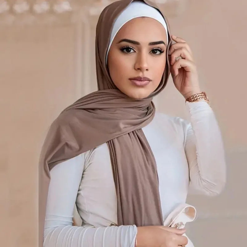 Easy To Wear Jersey Hijab Scarf Solid Color - Lena & Miles Exquisite Boutique LLC.