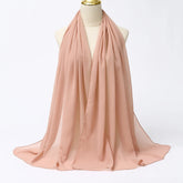 Ramadan Muslim Chiffon Hijabs For Woman Plain - Lena & Miles Exquisite Boutique LLC.