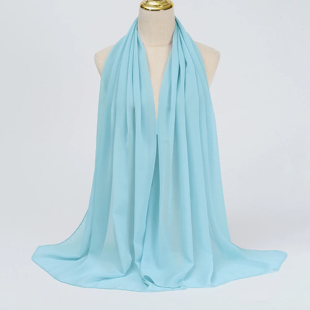 Ramadan Muslim Chiffon Hijabs For Woman Plain - Lena & Miles Exquisite Boutique LLC.