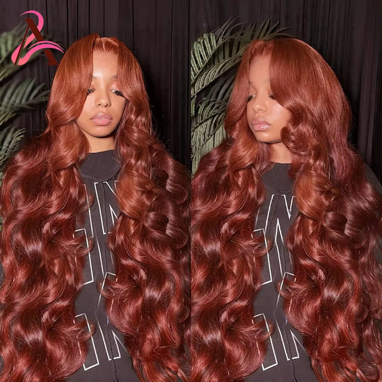 HD 13x4 Reddish Brown Lace Front Human Hair Wigs Body Wave Brazilian Glueless Wigs Human Hair Colored Red Brown Wigs Pre Plucked