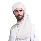 Luxury Design Muslim Men Plaid Print Kerchief Arab Shemagh Dubai Turban Neck Wrap Keffiyeh Arabic Middle East Headcover Shawl - Lena & Miles Exquisite Boutique LLC.