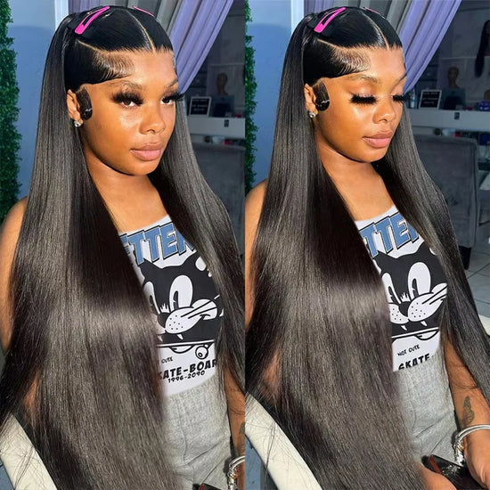 18 46 Inch 200 Density Frontal Wig For Black Women Brazilian Wigs Human Hair 5x5 Bone Straight HD Transparent Lace Front Wigs