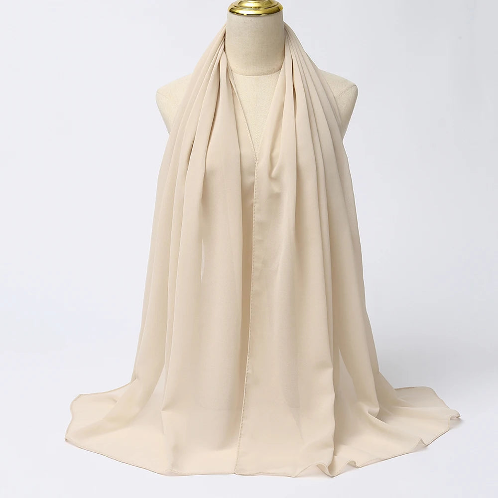 Ramadan Muslim Chiffon Hijabs For Woman Plain - Lena & Miles Exquisite Boutique LLC.