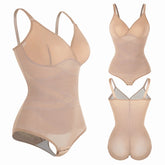 Women Tummy Control Body Shaper Mesh Slimming Waist Briefs Bodysuit V Neck Body Shaper Butt Lifter Smooth Body with Built in Bra - Lena & Miles Exquisite Boutique LLC.