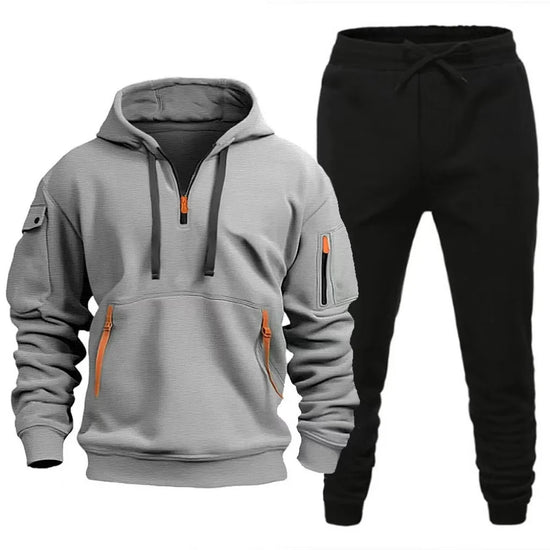 2025 Autumn New Arrival Man Hooded Tracksuit 2pcs Set Hoodie&sweatpants Male Daily Casual Sports Jogging Suit Gym Fitness Outfit