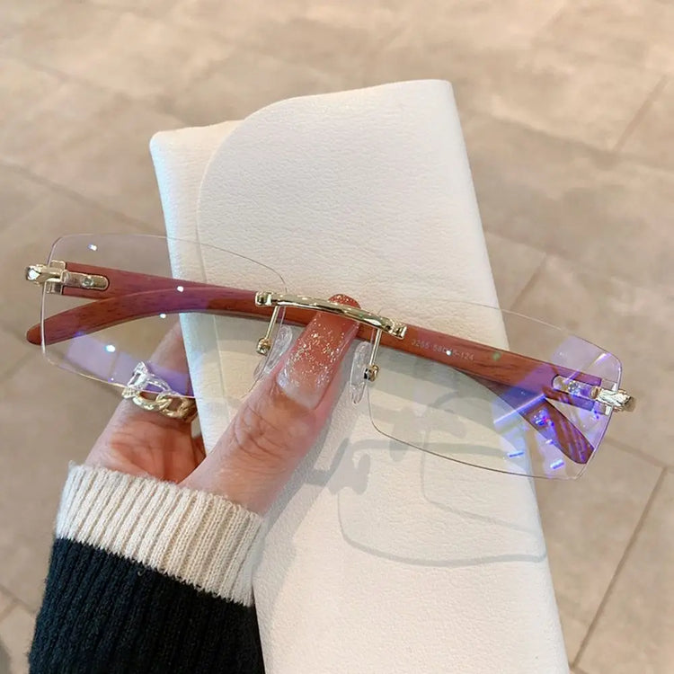 Trendy Punk Sunglasses Rimless Rectangle Sun - Lena & Miles Exquisite Boutique LLC.