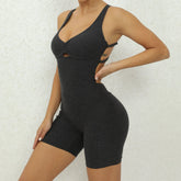 V Back One-Piece Suit Scrunch Sports Jumpsuit Women Gym Rompers Female Quick-Drying Yoga Clothing Fitness Sexy Bodysuits Women - Lena & Miles Exquisite Boutique LLC.