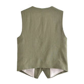 KEYANKETIAN Summer New Linen Texture V- - Lena & Miles Exquisite Boutique LLC.